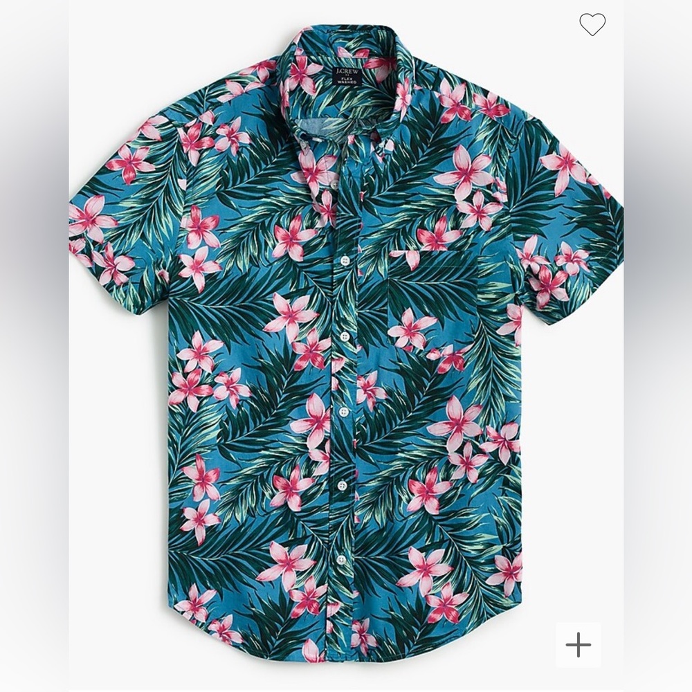 jcrew factory Short-sleeve floral-print slim casual shirt